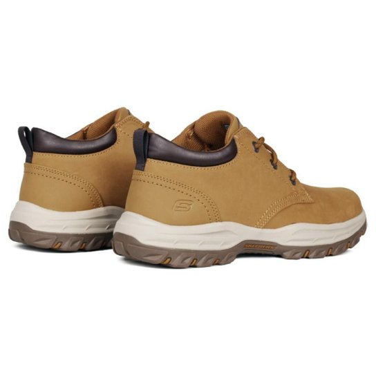 Bota Skechers Ankle Boot Leather Masculina - Bege