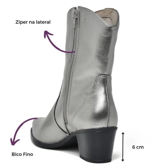 Bota Western Cano Curto Via Marte Country Feminino 23-1105
