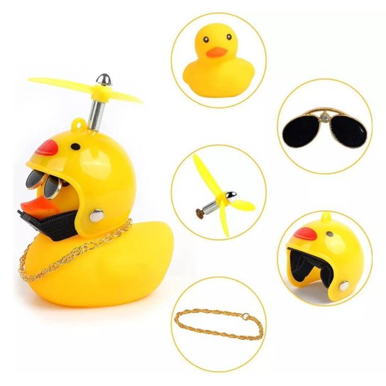 Buzina Patinho Pato Guidão Bicicleta Bike Moto C/ Led Hélice