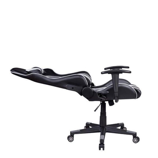 Cadeira Gamer Pelegrin em Couro PU Reclinável PEL-3013 Preta e Cinza