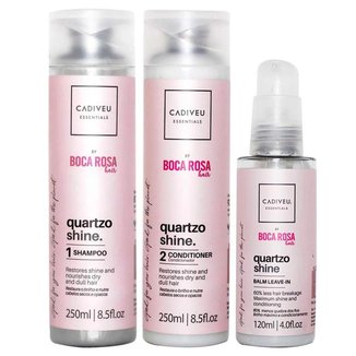 Cadiveu Essentials Quartzo Shine by Boca Rosa Hair - Kit Shampoo + Condicionador + Leave-in Kit