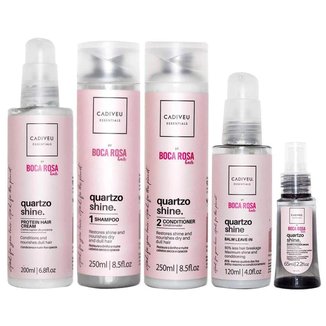 Cadiveu Essentials Quartzo Shine by Boca Rosa Hair - Kit Shampoo + Condicionador + Leave-in + Sérum