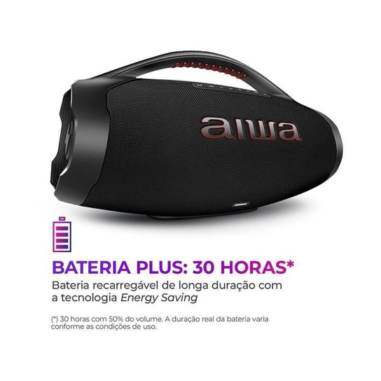 Caixa de Som Aiwa Boombox Plus AWS-BBS-01-B Bluetooth Amplificada 200W USB