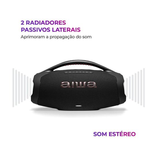Caixa de Som Aiwa Boombox Plus AWS-BBS-01-B Bluetooth Amplificada 200W USB