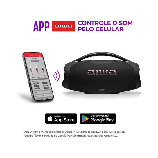 Caixa de Som Aiwa Boombox Plus AWS-BBS-01-B Bluetooth Amplificada 200W USB