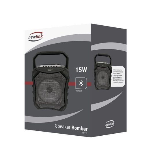 Caixa de Som Bluetooth 15w Newlink Bomber Sp112 com Led