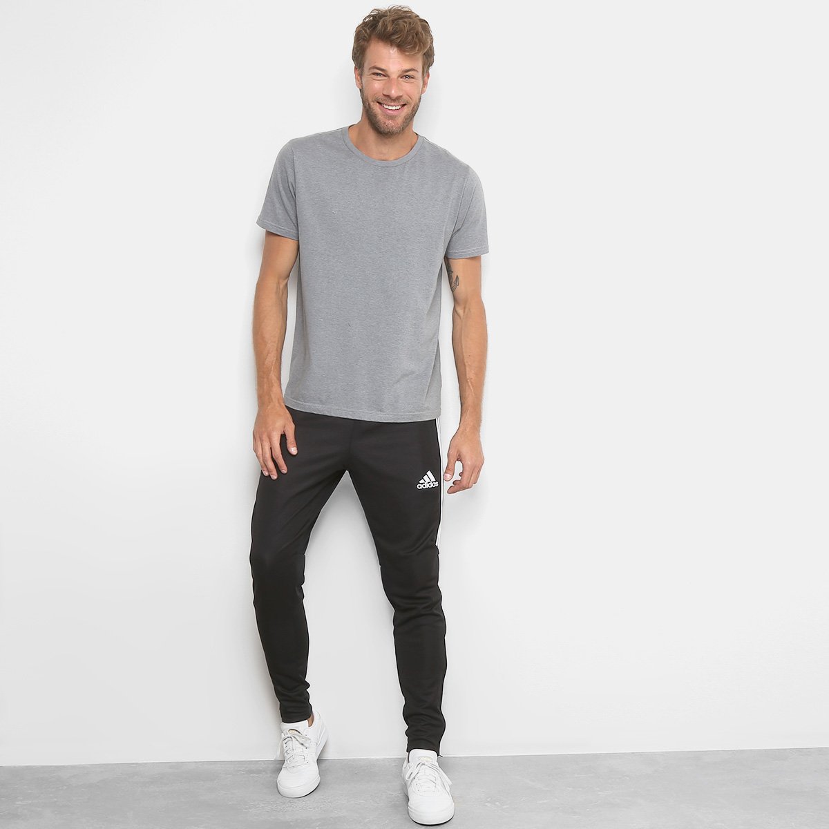 Calça Adidas Treino Tiro 17 Masculina - Preto+Branco | Allianz Parque Shop