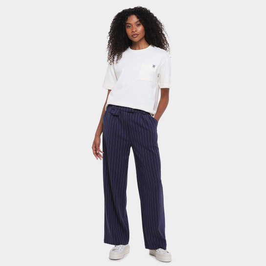 Calça Alfaitaria Hering Listrada Feminina