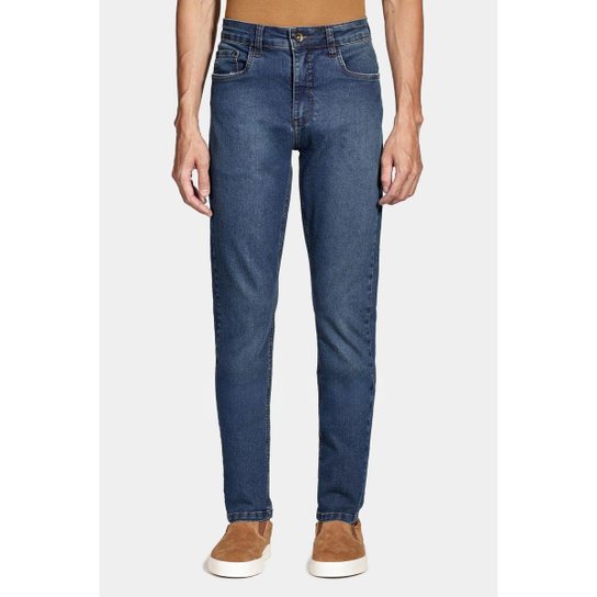 Calça Aramis Jeans Slim Intense Acetinada Azul Escuro