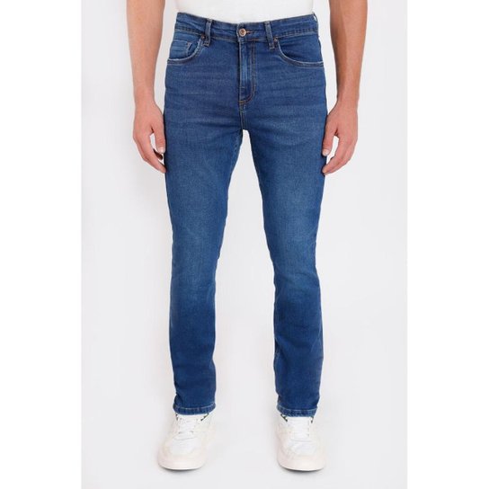 Calça Aramis Jeans Slim Medium Blue Dirty Azul Médio