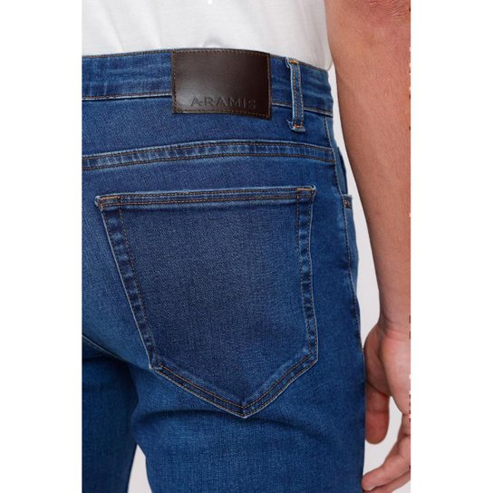 Calça Aramis Jeans Slim Medium Blue Dirty Azul Médio