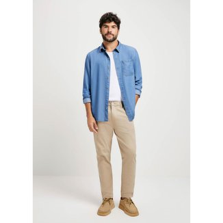 Calça Básica Hering Em Sarja Chino Masculina