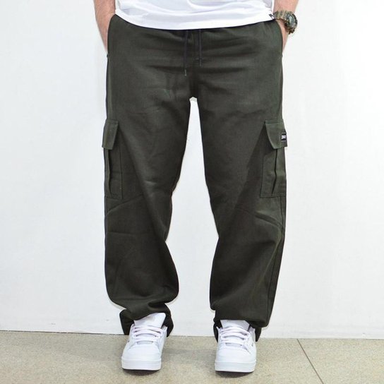Calça Brack Regular Cargo Action Verde Militar