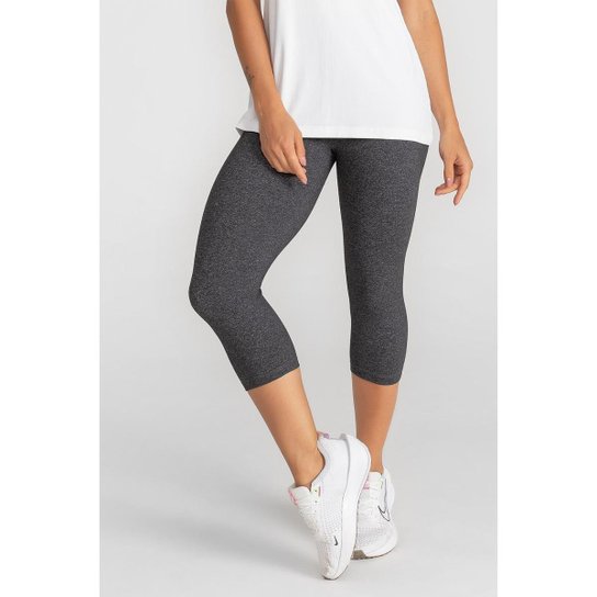 Calça Corsário Trinys Essentials High Compression Mescla Pto