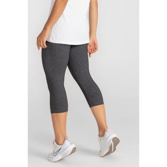 Calça Corsário Trinys Essentials High Compression Mescla Pto