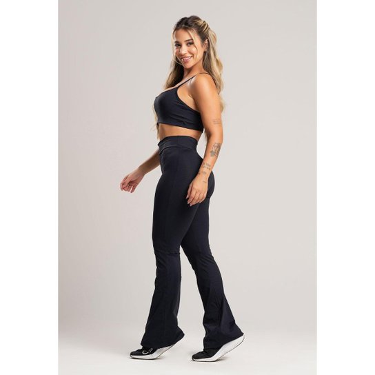 Calça Feminina Flare Pantalona Suplex Cintura Alta Mvb Modas