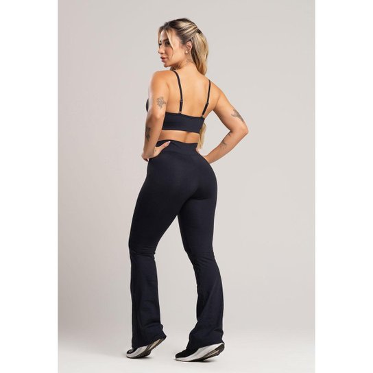 Calça Feminina Flare Pantalona Suplex Cintura Alta Mvb Modas