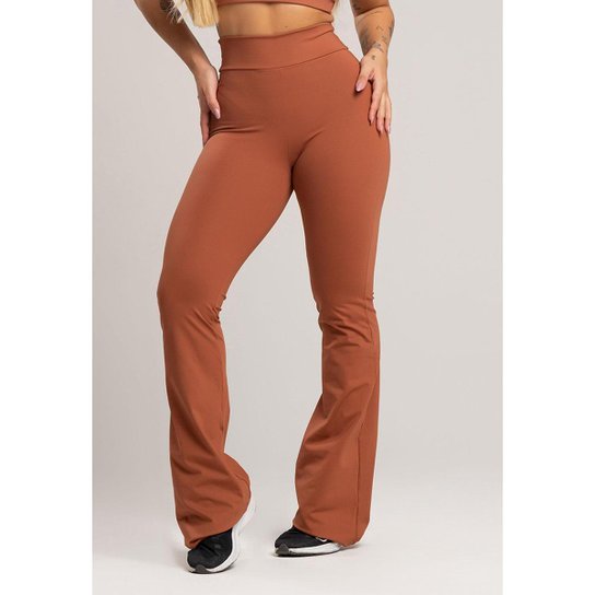 Calça Feminina Flare Pantalona Suplex Cintura Alta Mvb Modas