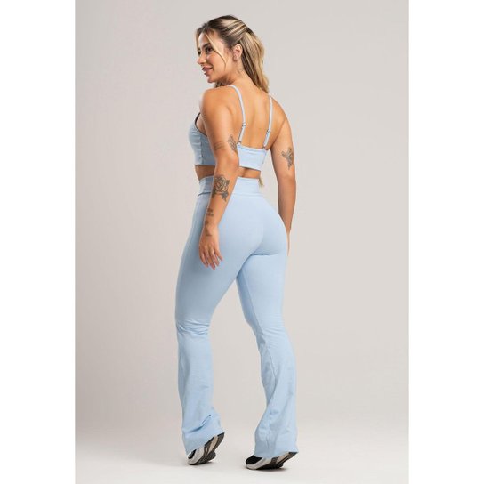 Calça Feminina Flare Pantalona Suplex Cintura Alta Mvb Modas