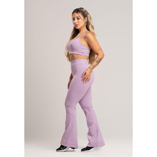 Calça Feminina Flare Pantalona Suplex Cintura Alta Mvb Modas