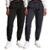 Calça Feminina Moletom Flanelada Slim Bolsos Algodão Kit 2 - Preto