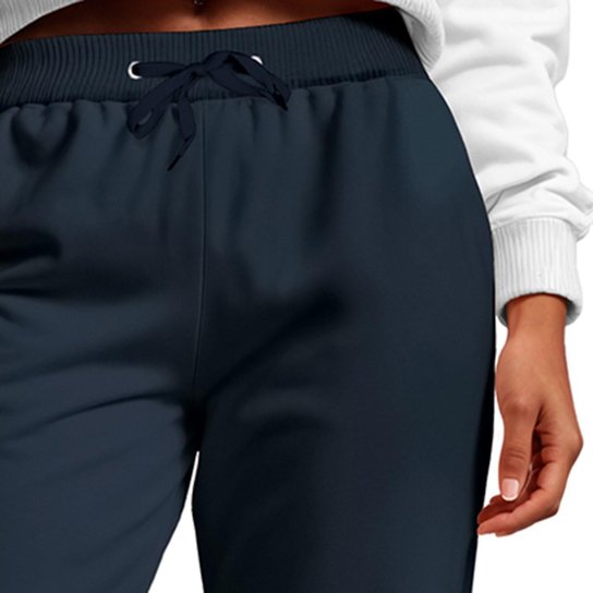 Calça Feminina Moletom Flanelada Slim Bolsos Algodão Kit 2