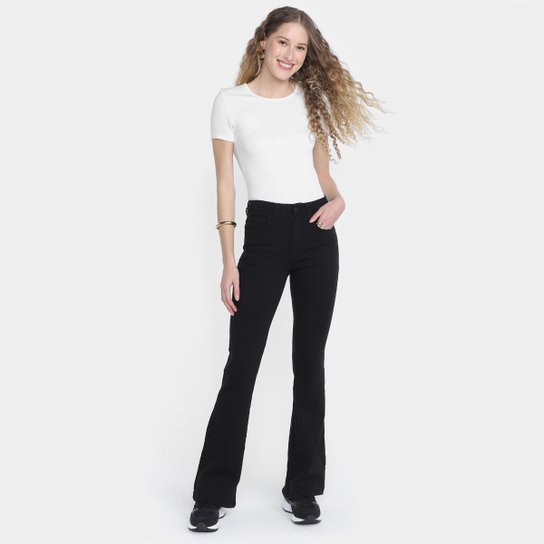 Calça Jeans Flare Hering Cintura Alta Feminina