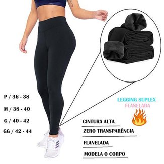 Calça Legg Flanelada Feminina Térmica Cintura Alta Com Elástico Inverno Super Confortável
