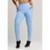 Calça Legging Bolsos Cintura Alta Feminina Fitness Jacquard Mvb Modas - Azul