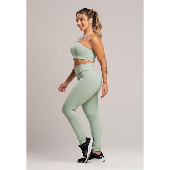 Calça Legging Cintura Alta Fitness Poliamida Mvb Modas
