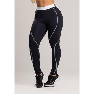 Calça Legging com Elástico Cintura Alta Feminina Poliamida Mvb Modas