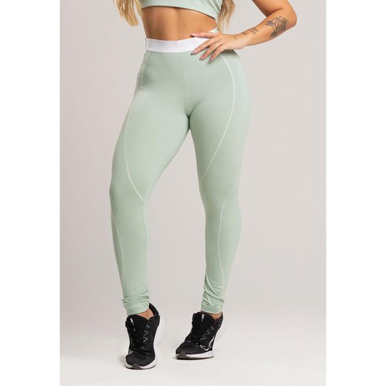Calça Legging com Elástico Cintura Alta Feminina Poliamida Mvb Modas