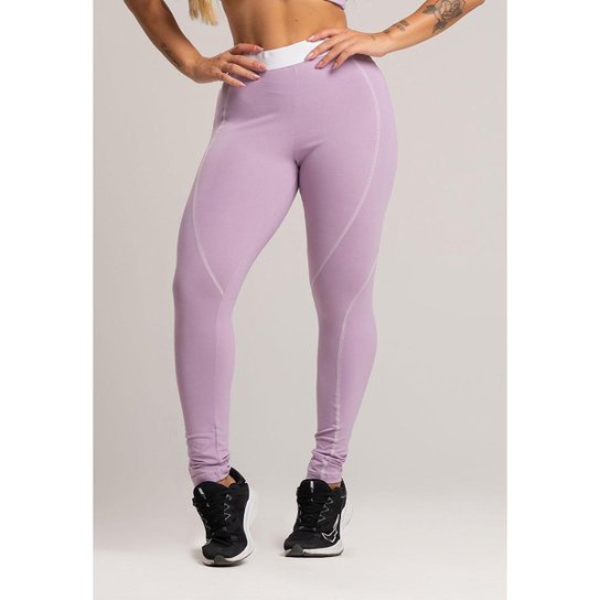 Calça Legging com Elástico Cintura Alta Feminina Poliamida Mvb Modas
