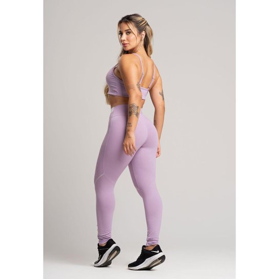Calça Legging com Elástico Cintura Alta Feminina Poliamida Mvb Modas