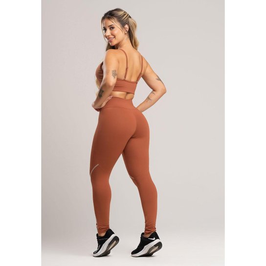 Calça Legging com Elástico Cintura Alta Feminina Poliamida Mvb Modas
