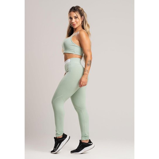 Calça Legging com Elástico Cintura Alta Feminina Poliamida Mvb Modas
