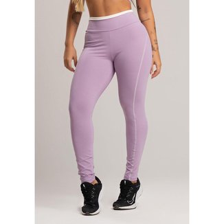 Calça Legging Cós de Vira Cintura Alta Feminina Poliamida Mvb Modas