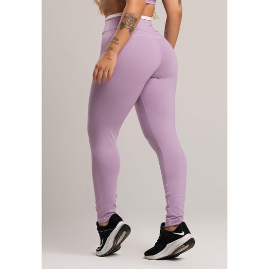 Calça Legging Cós de Vira Cintura Alta Feminina Poliamida Mvb Modas