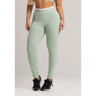 Calça Legging Cós de Vira Cintura Alta Feminina Poliamida Mvb Modas
