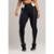 Calça Legging Cós Off White Cintura Alta Poliamida Mvb Modas - Preto