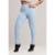 Calça Legging Cós Off White Cintura Alta Poliamida Mvb Modas - Azul