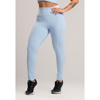 Calça Legging Cós Off White Cintura Alta Poliamida Mvb Modas