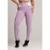 Calça Legging Cós Off White Cintura Alta Poliamida Mvb Modas - Lilás