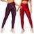 Calça Legging de Academia New Zig 3D Serra e Mar Kit Com Duas Cores Roupa de Treino Moda Fitnees - Violeta+Vermelho