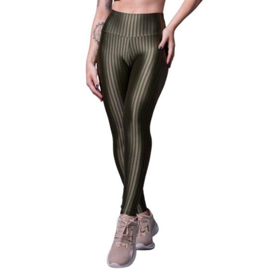 Calça Legging de Academia New Zig 3D Vekyo Kit Com Duas Cores Cós Alto Treino