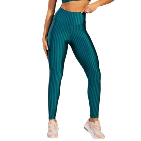 Calça Legging de Academia New Zig 3D Vekyo Kit Com Duas Cores Cós Alto Treino