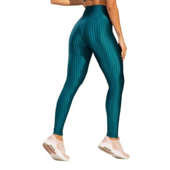 Calça Legging de Academia New Zig 3D Vekyo Kit Com Duas Cores Cós Alto Treino