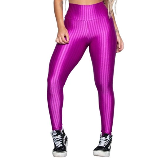 Calça Legging de Academia New Zig 3D Vekyo Kit Com Duas Cores Cós Alto Treino
