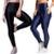 Calça Legging de Academia New Zig 3D Vekyo Kit Com Duas Cores Cós Alto Treino - Preto+Marinho