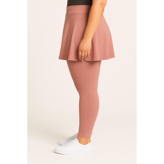 Calça Legging E Saia Babado Em Plus Size Tapa BumBum WOLFOX Em Suplex